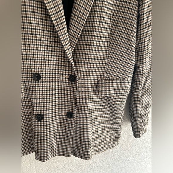 RAILS JAC BLAZER HONEY PLAID Houndstooth Double breasted  Blazer checkers Sz S - Picture 10 of 16